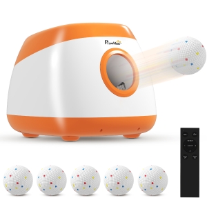 PawHut Automatic Dog Ball Launcher with 26-80 FT Distance, Automatic Ball Launcher for Medium and Large Dogs, Orange