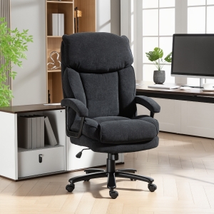 HOMCOM Big and Tall Executive Office Chair, Up to 450 lbs. Heavy Duty Desk Chair, Computer Chair for Heavy People, Black