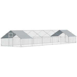 PawHut Large Chicken Coop with Waterproof and Anti-UV Cover, Spire Shaped for Outdoor and Yard Farm Use, 39' x 10' x 6.4'