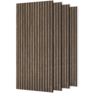 HOMCOM 47" x 24" Wood Panels for Wall, 4 Pack Acoustic Panels, Sound Absorbing Slat Wall for Wall Decor, Home, Walnut