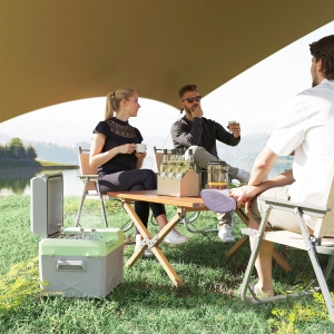 Outsunny 12 Volt Car Refrigerator, 12QT Car Fridge Electric Cooler, 12/24V DC and 110-240V AC, -68℉~68℉, Portable Refrigerator