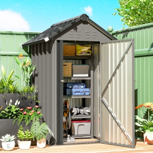 Outsunny Outdoor Storage Shed with Lockable Door, Metal Garden Shed with 4 Vents for Backyard Patio