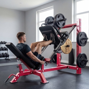 Soozier Leg Press Machine with Wheels and Calf Block, Adjustable Squat Machine for Home Gym, 1000 lbs Capacity