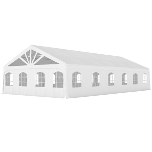 Outsunny Heavy Duty Party Tent, 19.5' x 39' Large Sun Shade Canopy Tent for Parties, Wedding, Events, BBQ Grill, White
