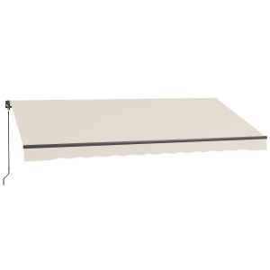 Outsunny 13' x 10' Retractable Awning, 280gsm UV Resistant Sunshade Shelter for Deck, Balcony, Yard, Beige