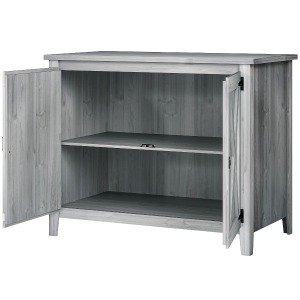 Outsunny Wooden Outdoor Storage Cabinet, Garden Shed Potting Shed with Shelf and Double Doors, Light Gray