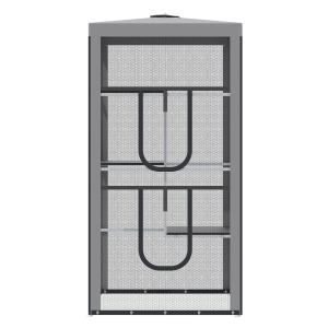 PawHut 79" Cat Cage, Large Outdoor Kitten House, Indoor Cage Pet Kennel Playpen with 3 Platforms Door 4 Sandbags - Grey