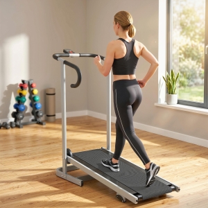 Soozier Walking Pad Treadmill with 16.5% Incline, Foldable Treadmill with LCD Monitor and Handle Bar for Home, Non-Electric