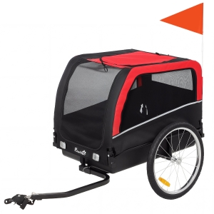 PawHut Dog Bike Trailer, Pet Cart Bicycle Carrier with 20" Air Tires, Quick-Release Wheels, Reflectors, Flag