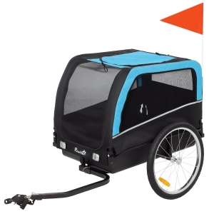 PawHut Dog Bike Trailer, Pet Cart Bicycle Carrier with 20" Air Tires, Quick-Release Wheels, Reflectors, Flag