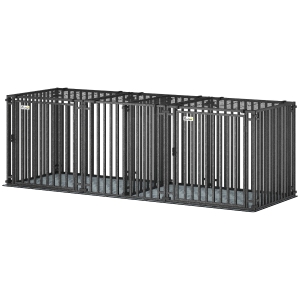 PawHut 83"L Heavy Duty Dog Crate, Extra Large Dog Kennel with Divider and Mat for Large Breeds, Modular Puppy Playpen