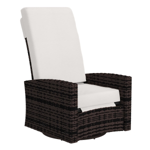 Outsunny Outdoor Wicker Swivel Recliner Chair, Lifting Footrest, 360° Rotating Basic, Water-resistant Cushions, Khaki