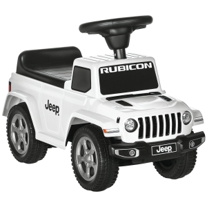 Aosom Kids Ride on Push Car, with Engine Sounds & Under-Seat Storage, Foot-to-Floor Ride on Sliding Car with Horn, Sit and Scoot Ride on Toy, Ages 1.5-3 Years, White