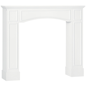 HOMCOM Modern Fireplace Mantel, Surround Mantels for Fireplace with Decorative Pattern Interior Width 29" White