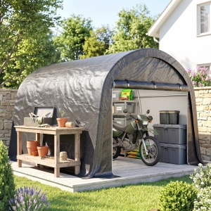Outsunny 10' x 10' Outdoor Storage Tent, Heavy Duty and Waterproof Portable Shed for Bike, Motorcycle & Garden Tools