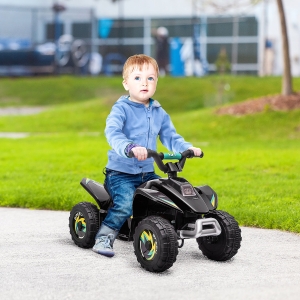 Aosom Kids Ride on ATV, 6V Battery Powered Quad Car with Forward, Reverse Switch, for Boys Girls 18-36 Months, Black