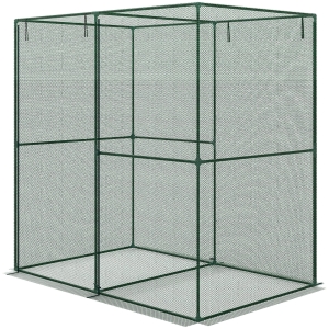 Outsunny 6' x 4' x 6' Crop Cage, Plant Protection Tent with Zippered Doors for Vegetable Garden, Backyard, Green
