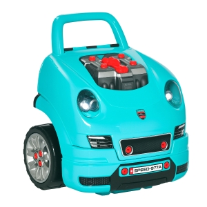 Qaba Mechanic Kids Truck Engine Toy Set, Car Service Play Set, Teal
