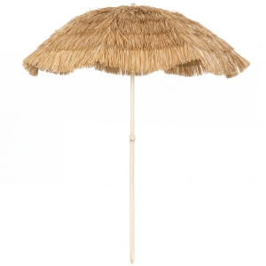 Outsunny 6FT Tiki Umbrella, Outdoor Hawaiian Style Patio Umbrella with 8 Ribs, Carry Bag, Outdoor Tiki Bar, Tropical Palapa