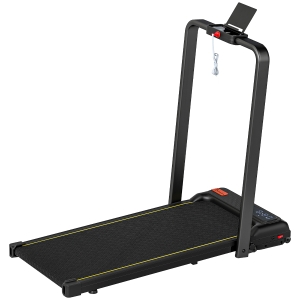 Soozier Walking Pad Treadmill, 0.6–6.2mph Foldable Under Desk Treadmill with Incline, Wheels, LED Display and Remote Control