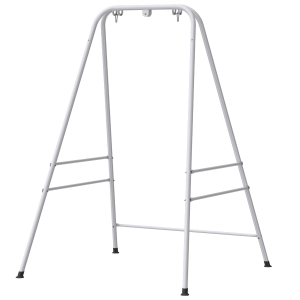 Outsunny Hammock Chair Stand  Indoor and Outdoor Use with Anti-Slip Foot Pads, 2 Carabiners, White