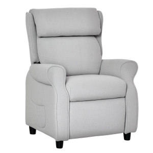 Qaba Kids Recliner Chair Children Sofa Angle Adjustable Single Lounger Armchair Gaming Chair, Light Grey