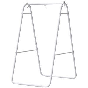 Outsunny Hammock Chair Stand Only Heavy Duty Solid Steel A-Frame for Hanging Hammock, Egg Chair, Max Load 330 LBS, White