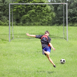 Soozier 10ft x 6.5ft Soccer Goal, Soccer Net for Backyard with Ground Stakes, Quick and Simple Set Up