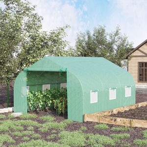 Outsunny Outdoor Greenhouse Walk-In Greenhouse Portable Greenhouse Canada Garden Plant Flower Seed Greenhouse W/ Premium Steel Frame