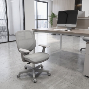 Vinsetto Office Chair, Small Computer Desk Chair with Mesh Back, Swivel Castors, Arm, Grey