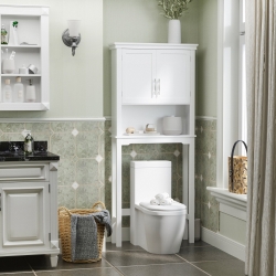 kleankin Over the Toilet Storage, Bathroom Cabinets Over Toilet, Cabinet Above Toilet with Doors and Shelves