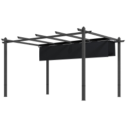 Outsunny 10' x 13' Retractable Pergola Canopy, Aluminum Pergola Sun Shade Shelter for Garden, Patio, Backyard, Deck, Gray