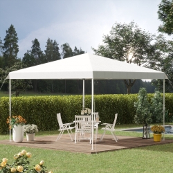 Outsunny 13' x 13' Pop Up Canopy Height Adjustable, Instant Pop Up Canopy Tent with Carrying Bag, Portable Gazebo Tent, White