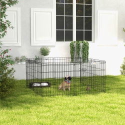 PawHut 24inch Foldable Metal Exercise Pet Playpen Yard Dog Puppy Kennel Cage 8 Panel