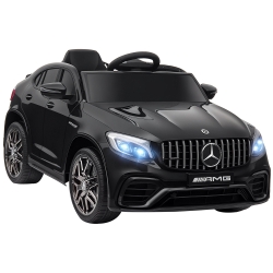 Aosom 12V Toddler Ride On Car with Remote Control, Mercedes Benz AMG GLC63S Coupe, Electric Car with 2 Speed, MP3 Player, Light, Horn, Songs, Suspension, Black