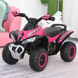 Aosom No Power 4 Wheels Ride on Toy for Kids, Foot To Floor Slider Toddler Ride-on Car with Music, Lightening, for 18-36 Months Pink