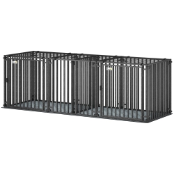 PawHut 83"L Heavy Duty Dog Crate, Extra Large Dog Kennel with Divider and Mat for Large Breeds, Modular Puppy Playpen