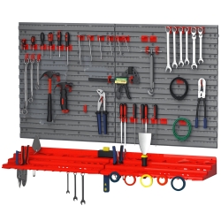 DURHAND 54 Piece Pegboard and Shelf Tool Organizer Wall Mounted DIY Garage Storage with 50 Hooks