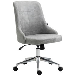 Vinsetto Armless Task Chair, Mid-back Desk Chair, Microfiber Home Office Chair with Adjustable Height, Tilt, Swivel Function, Gray