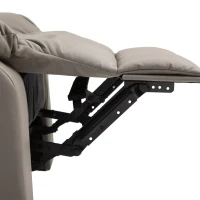 HOMCOM Overstaffed Vibration Massage Recliner Chair for Living Room, Modern Reclining Chair PU Leather Single Sofa Home Theater Seating with Footrest, Gray(m-14)