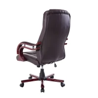 HOMCOM PU / Wood High-Back Executive Swivel  Computer Office Chair, Brown (m-7)