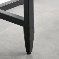 HOMCOM 47.75 Inch Bar Table with Metal Legs, Rustic Industrial Pub Table with Large Tabletop for Home Bar, Kitchen or Dining Room, Brown(m-11)