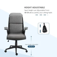 Vinsetto High Back Office Chair Computer Swivel Rolling Task Chair with Height Adjustable Comfortable with Armrests, Black/Deep Grey(m-6)