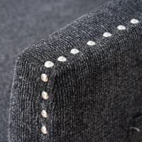 HOMCOM Push Back Manual Recliner Sofa,  Linen Fabirc Armchair with Thick Sponge Padding seat   and Footrest for Living Room, Dining Room, Office, Dark Grey(m-8)