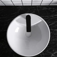 kleankin Porcelain Art Basin Above Counter Ceramic Bathroom Vessel Vanity Sink(m-6)