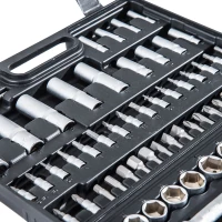 Open Box HomCom 108pc Mechanic's Socket and Ratchet Wrench Tool Kit(m-9)