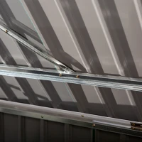 Outsunny Outdoor Steel Wheelie Trash Can Storage Shed Garbage Can Organizer With Double Door & Lid Rubbish Cover for 2 Trash Cans(m-8)