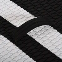 Soozier 10' x 32" x 6" Inflatable Stand Up Paddle Board with ISUP Accessories, Carry Bag, Non-Slip Deck, Adj Paddle, Pump, Leash for Adults Kids, Black and White(m-9)