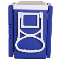 Outsunny 28L Cooler Box Folding Picnic Table Chair Set Outdoor Freezer and Foldable Table and 2 Chairs For Garden Camping Hiking Picnic Blue(m-6)