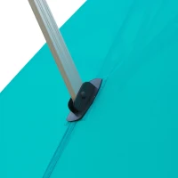 Outsunny 10ft  Patio Offset Parasol Umbrella Cantilever Hanging Sun Shade Canopy Shelter 360° Rotation with Stand Turquoise Blue(m-8)